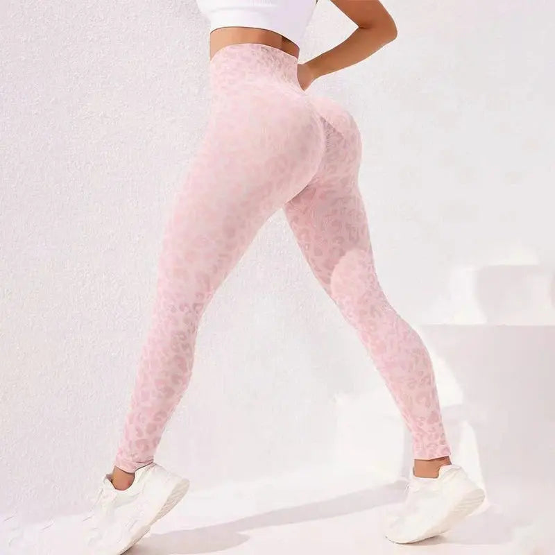 astra leopard print high-waist seamless yoga leggings for fitness and outdoors