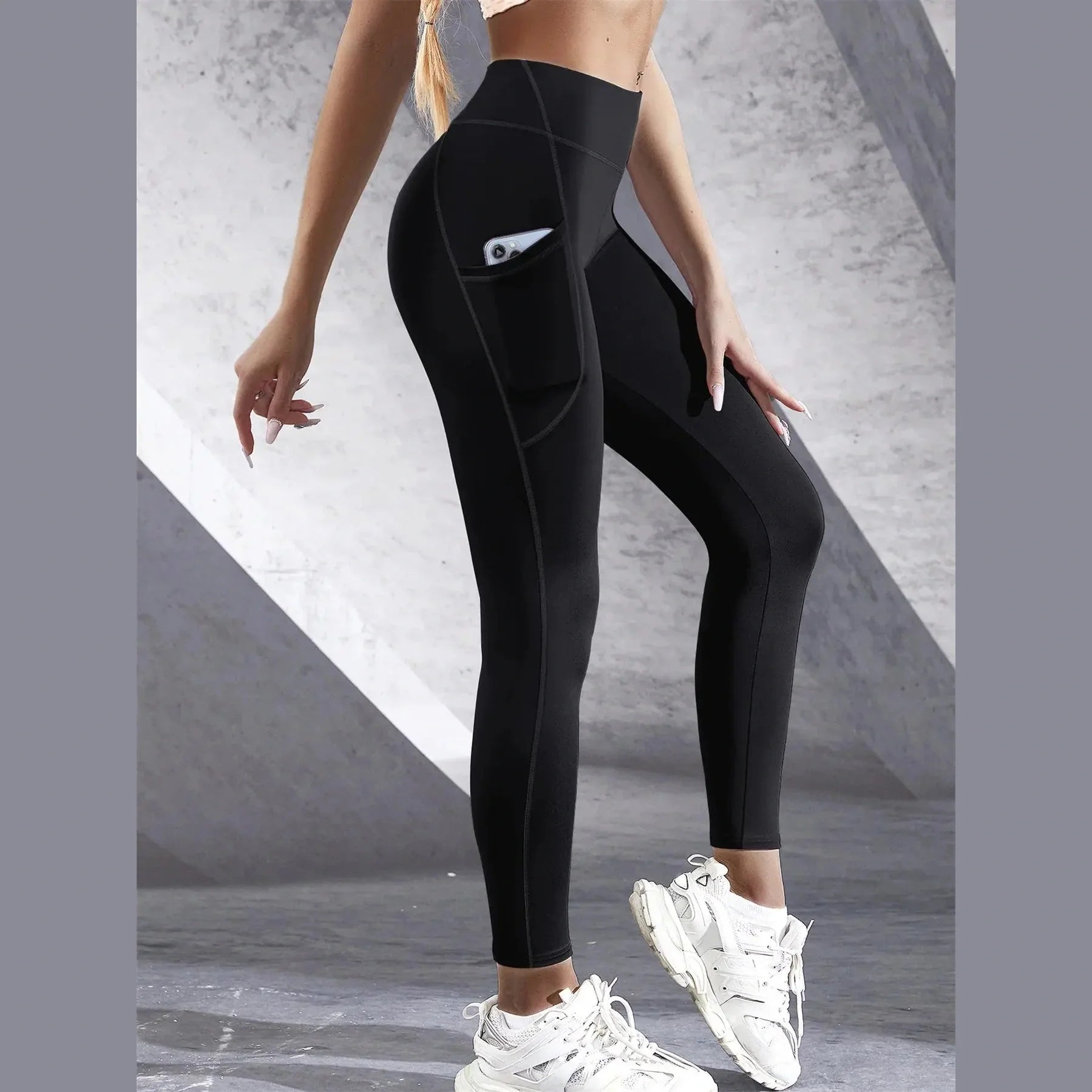 luma high-waist stretch yoga leggings with pockets and push-up design