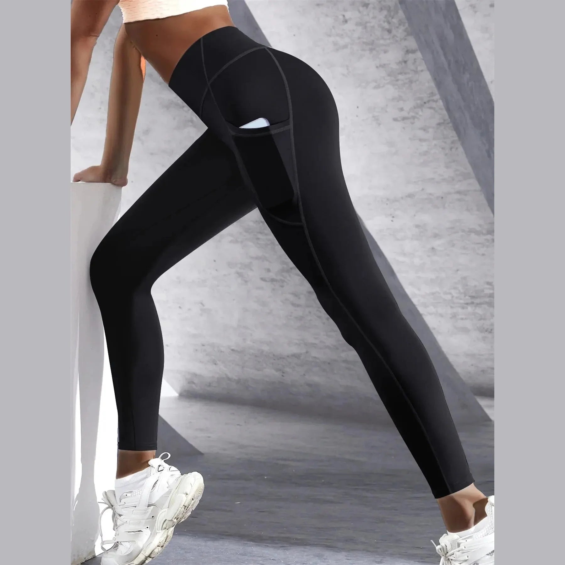 luma high-waist stretch yoga leggings with pockets and push-up design
