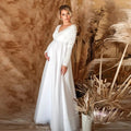 aurelia lace maxi dress with deep v-neck for maternity weddings and baby showers