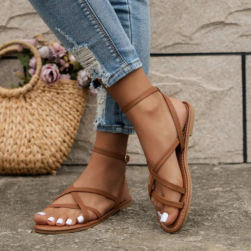 novae casual strappy sandals with zipper back for everyday comfort