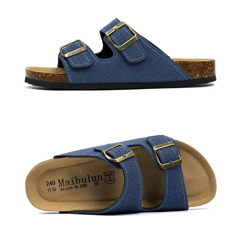 novastep unisex two buckle casual slides for indoor and outdoor comfort