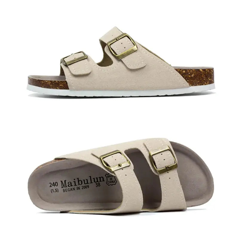 novastep unisex two buckle casual slides for indoor and outdoor comfort