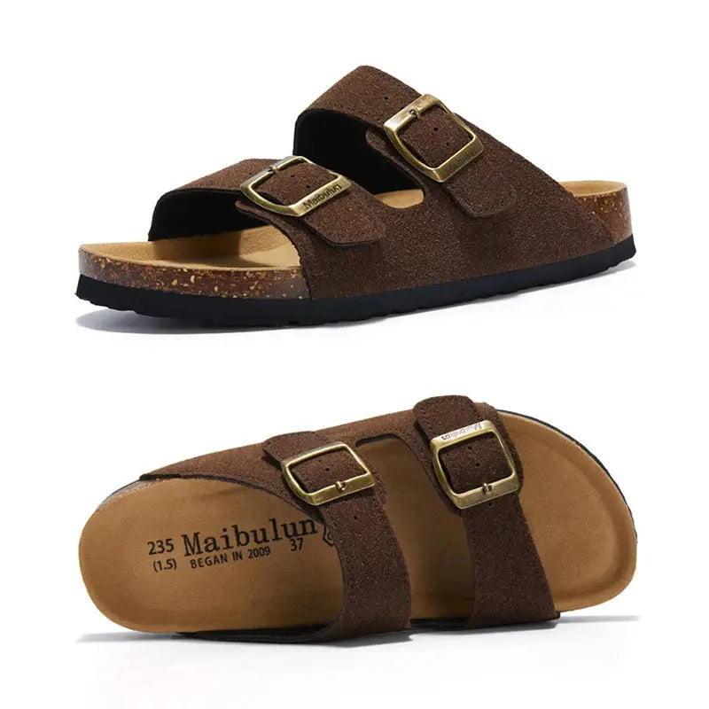 novastep unisex two buckle casual slides for indoor and outdoor comfort