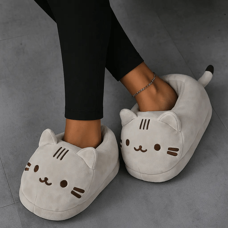 neko plush cartoon cat slippers for cozy indoor comfort and fun footwear