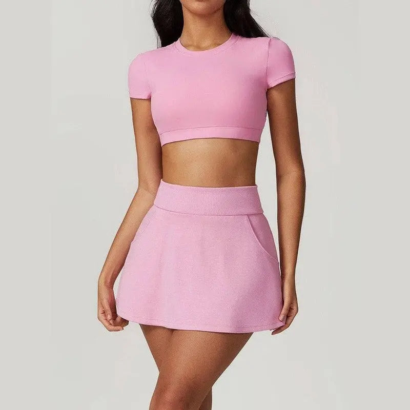 aurora rise women's crop top and skirt set for effortless athleisure chic