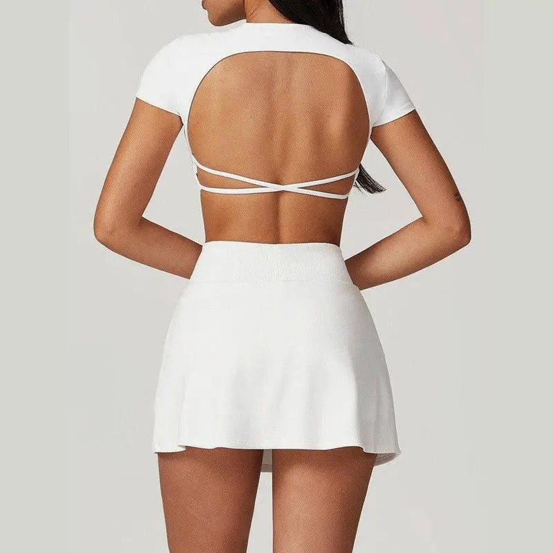 aurora rise women's crop top and skirt set for effortless athleisure chic