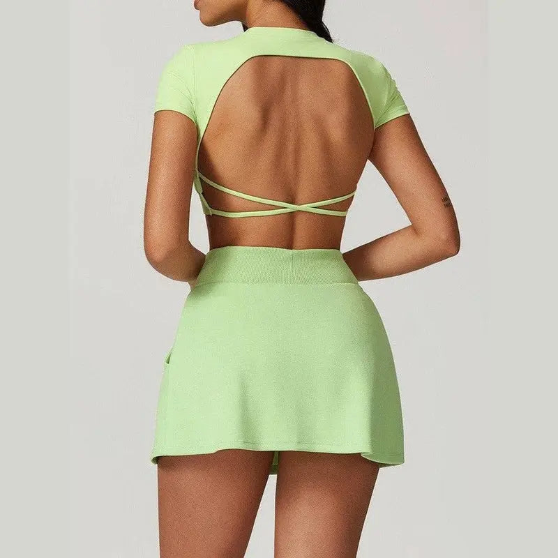 aurora rise women's crop top and skirt set for effortless athleisure chic