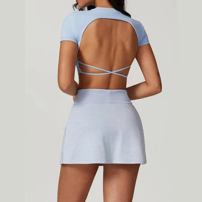 aurora rise women's crop top and skirt set for effortless athleisure chic