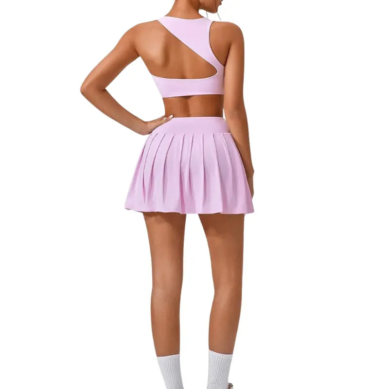 nova stylish wide shoulder top and skirt set for fitness and yoga enthusiasts