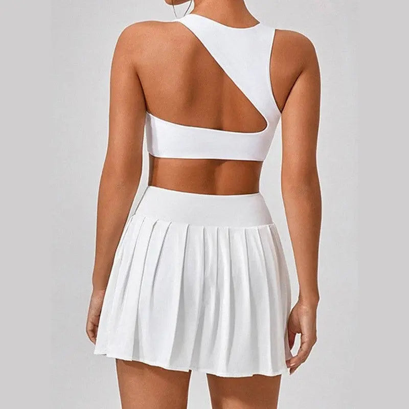 nova stylish wide shoulder top and skirt set for fitness and yoga enthusiasts