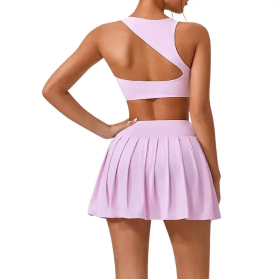 nova stylish wide shoulder top and skirt set for fitness and yoga enthusiasts