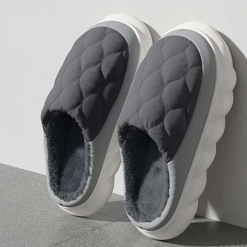 summit cloud plush waterproof winter slippers for men and women with non slip