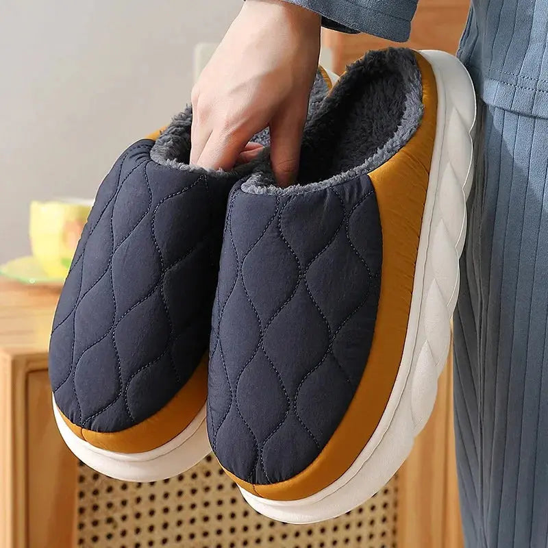 summit cloud plush waterproof winter slippers for men and women with non slip