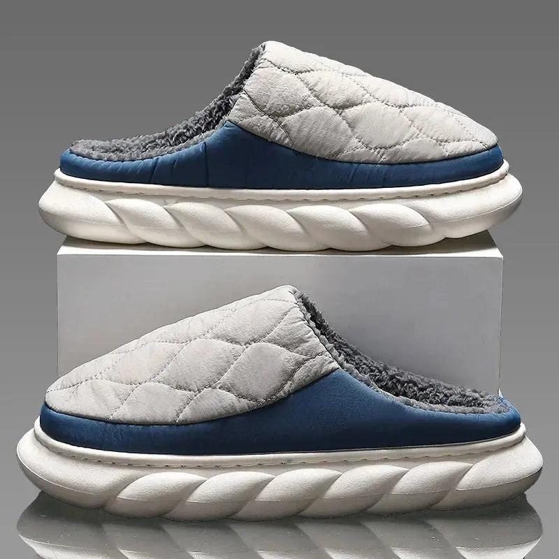 summit cloud plush waterproof winter slippers for men and women with non slip