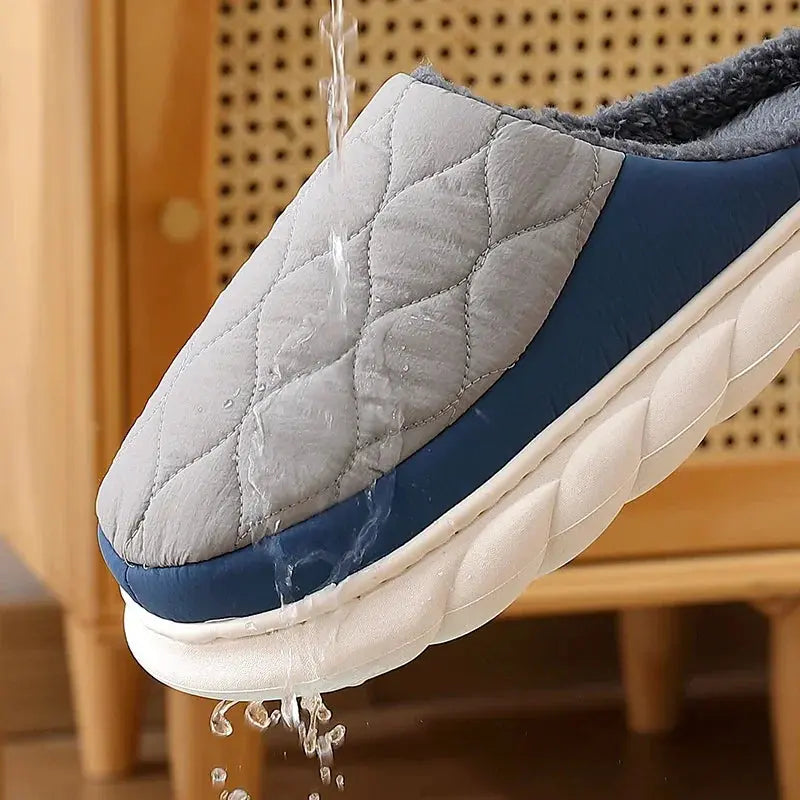 summit cloud plush waterproof winter slippers for men and women with non slip
