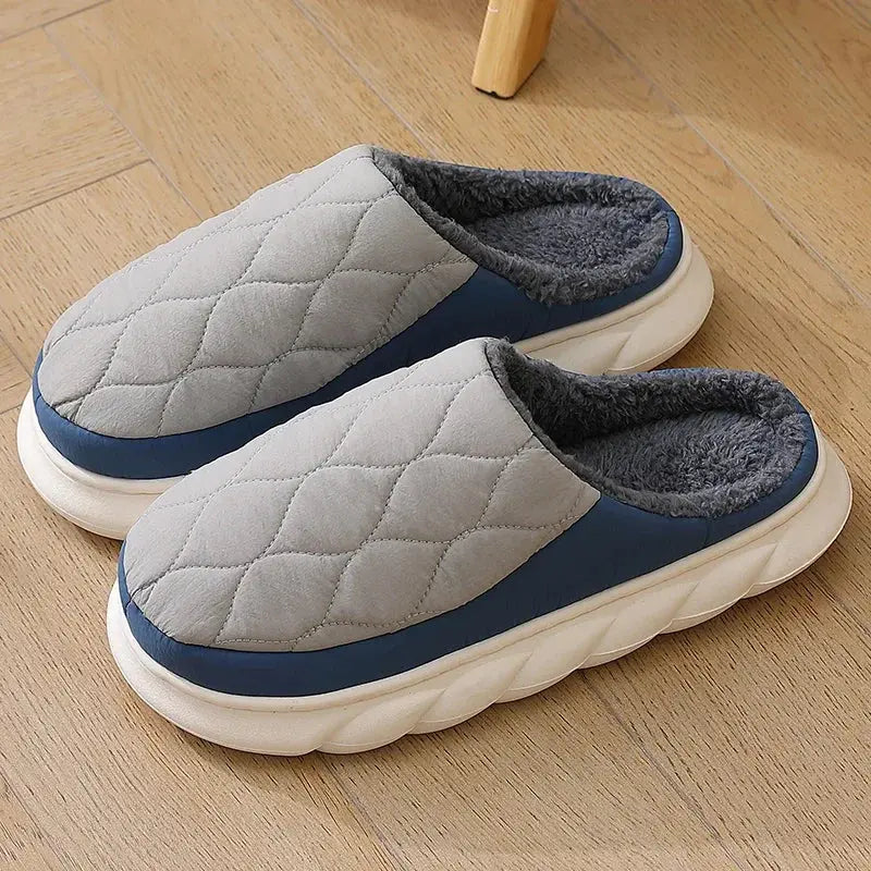 summit cloud plush waterproof winter slippers for men and women with non slip