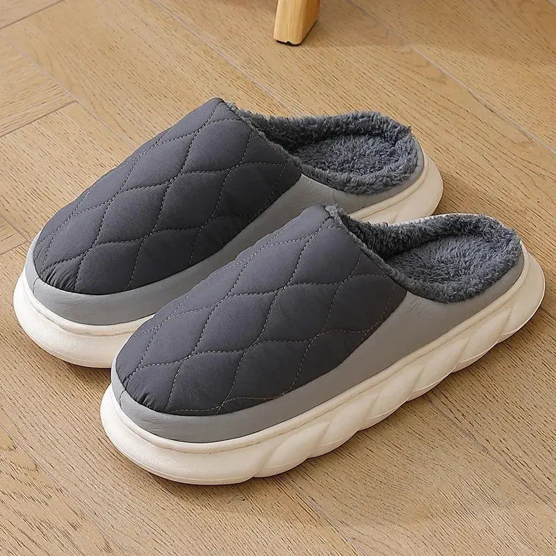 summit cloud plush waterproof winter slippers for men and women with non slip