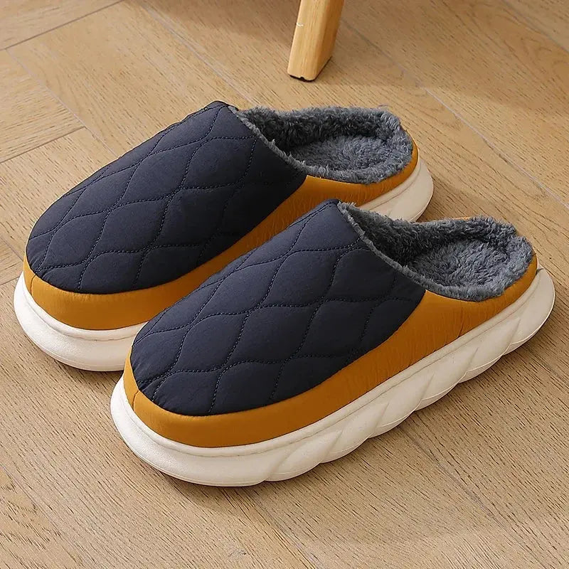 summit cloud plush waterproof winter slippers for men and women with non slip