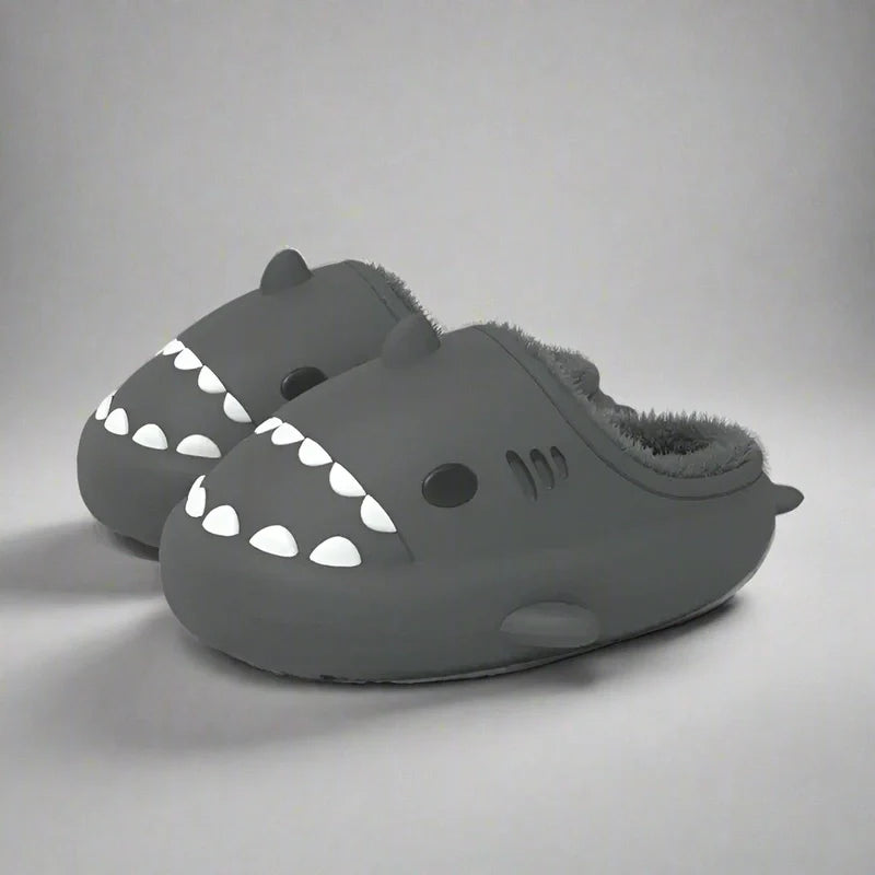 nordico cozy waterproof shark slides slippers for men and women plush fur lining