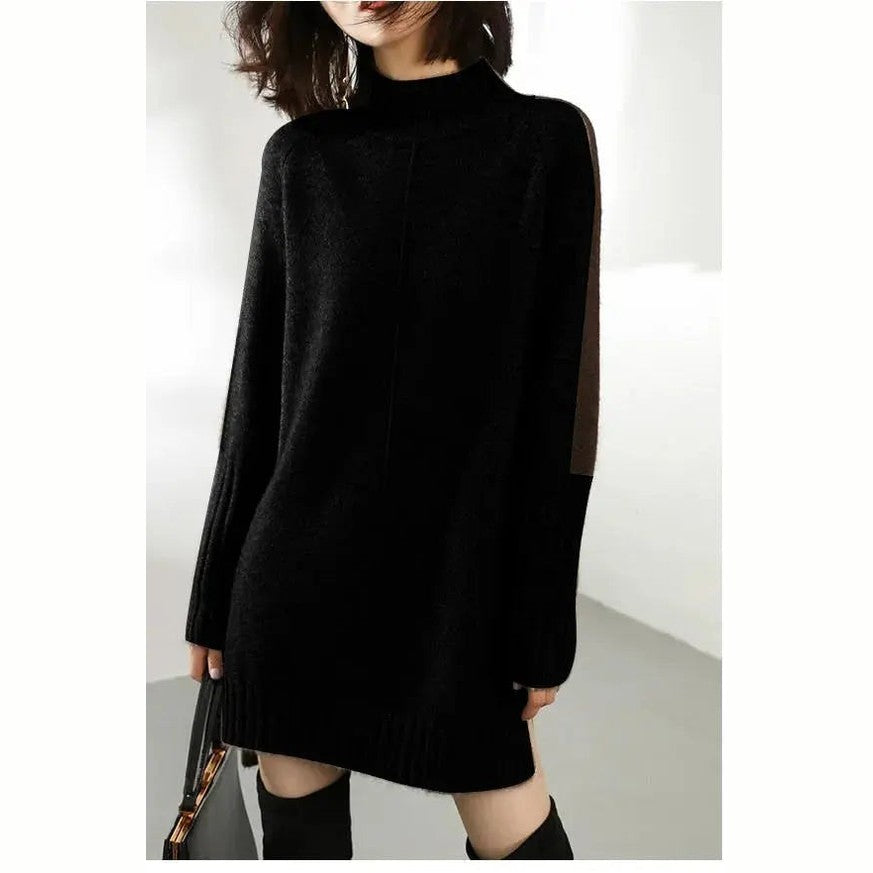 lyra cozy oversized sweater dress with high mock neck for casual outings