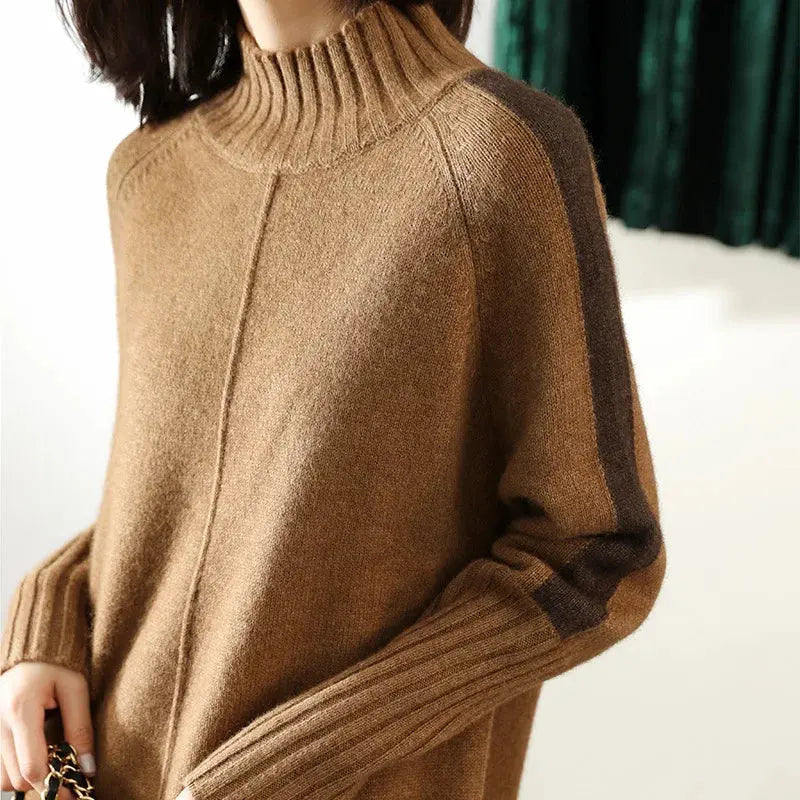 lyra cozy oversized sweater dress with high mock neck for casual outings