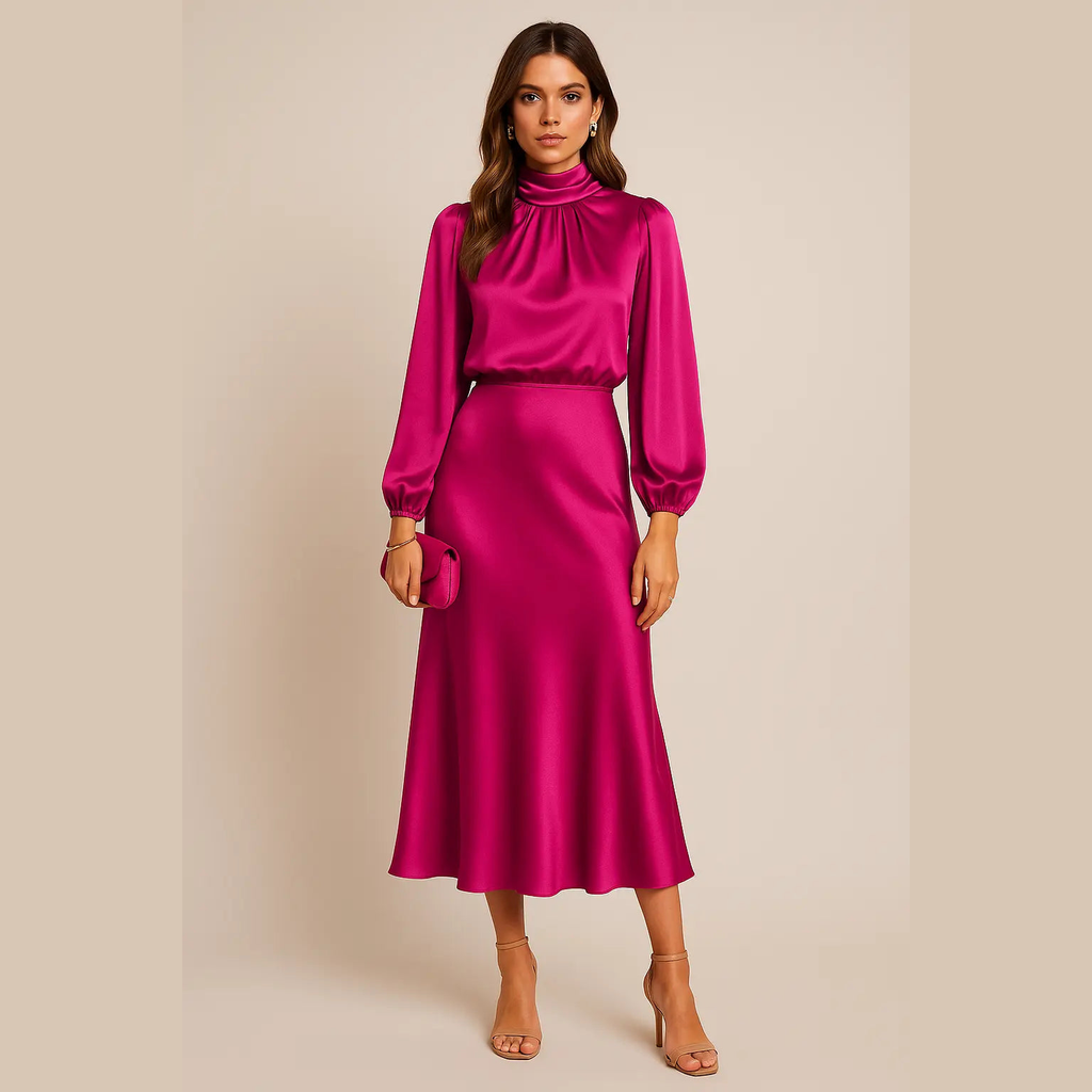 aurelia chic white midi dress with long sleeves for casual and formal occasions