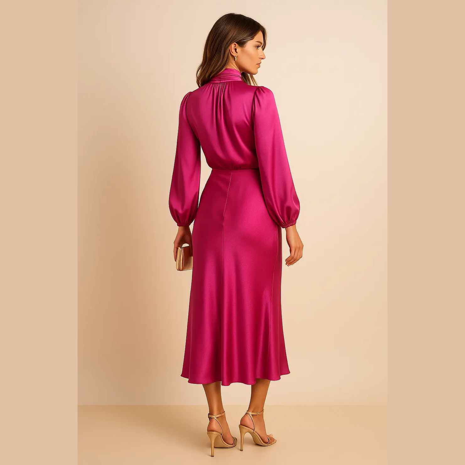 aurelia chic white midi dress with long sleeves for casual and formal occasions