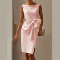 iris elegant women's dress with oversized bow for cocktail and formal events