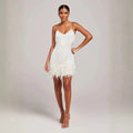 aura eye-catching women's fringe dress for parties and night out