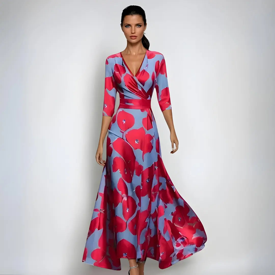 astra floral maxi dress with flattering silhouette for summer parties