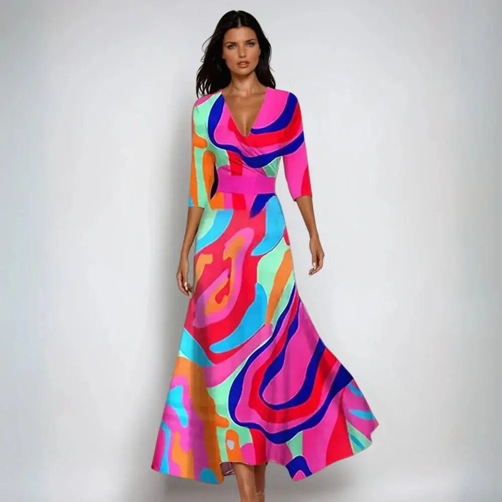 astra floral maxi dress with flattering silhouette for summer parties