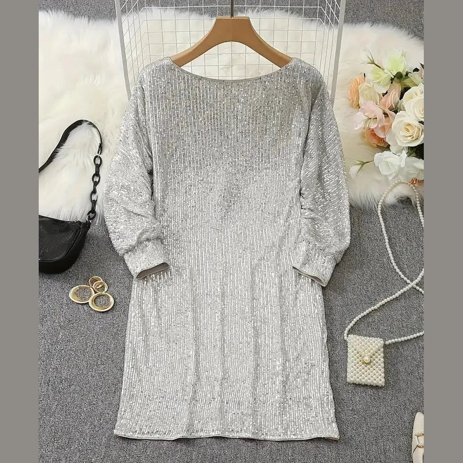 novashine women's one shoulder shimmer mini dress for cocktail parties