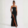 astra classic black dress with hugging silhouette for formal and cocktail events
