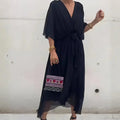 ariaa elegant chiffon midi dress with flowing silhouette for casual and formal