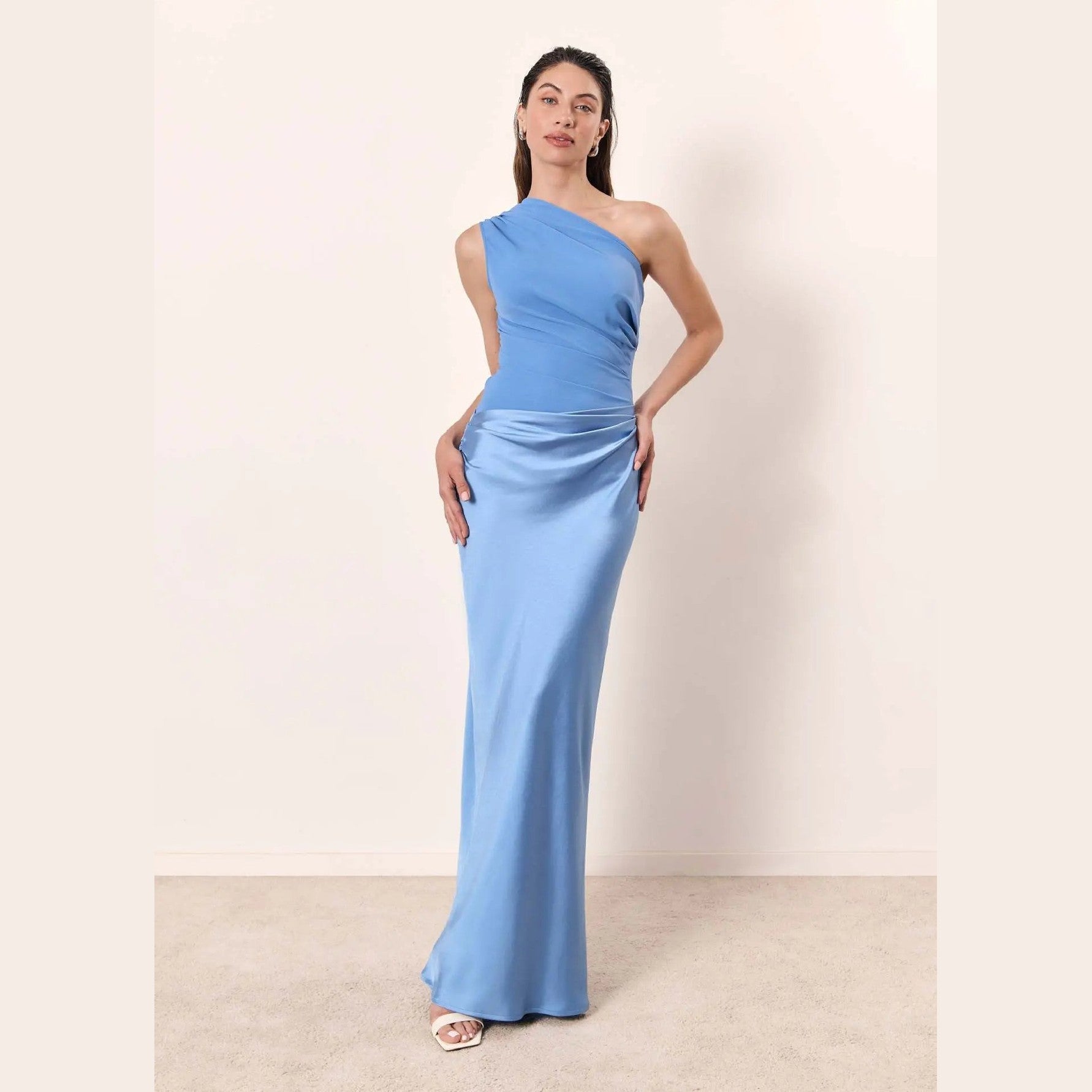 aster floral long sleeve maxi dress for summer weddings and casual outings