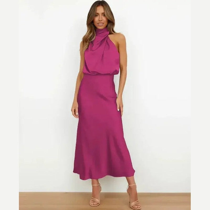 novae elegant women's dress with high neck sleeveless for special occasions