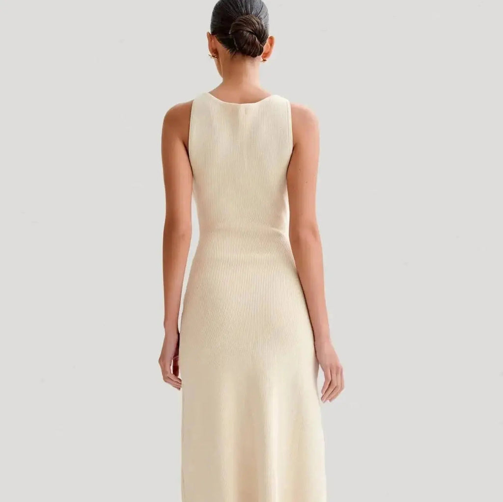 elara flattering a-line dress with gold accents for casual and formal occasions
