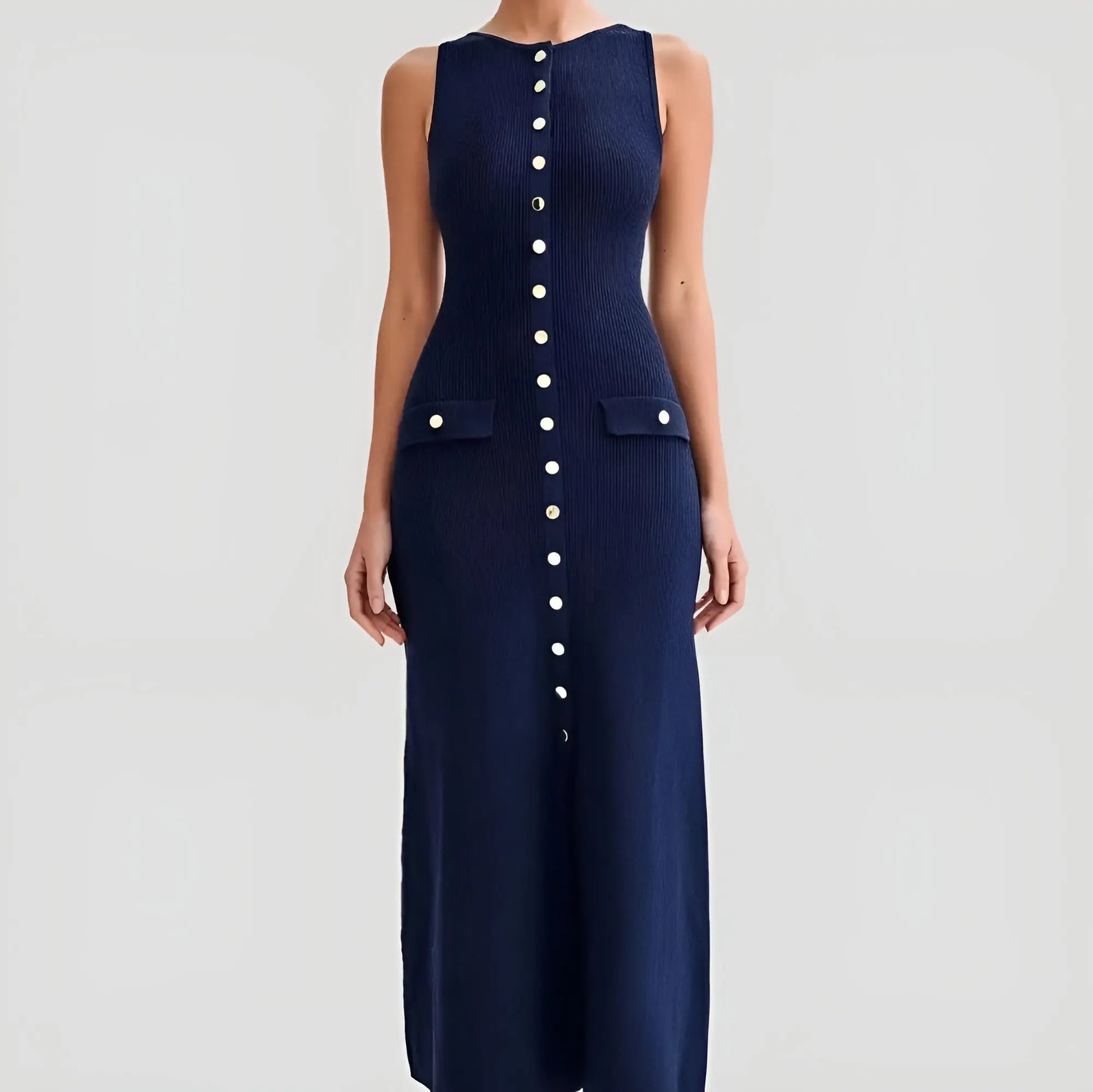 elara flattering a-line dress with gold accents for casual and formal occasions