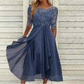 astrae - elegant lace embroidered cocktail dress for weddings and parties