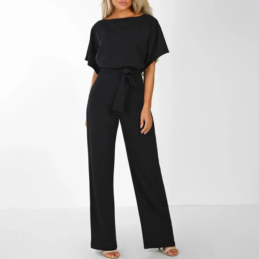 elara elegant women's jumpsuit with ruffle sleeves for versatile style