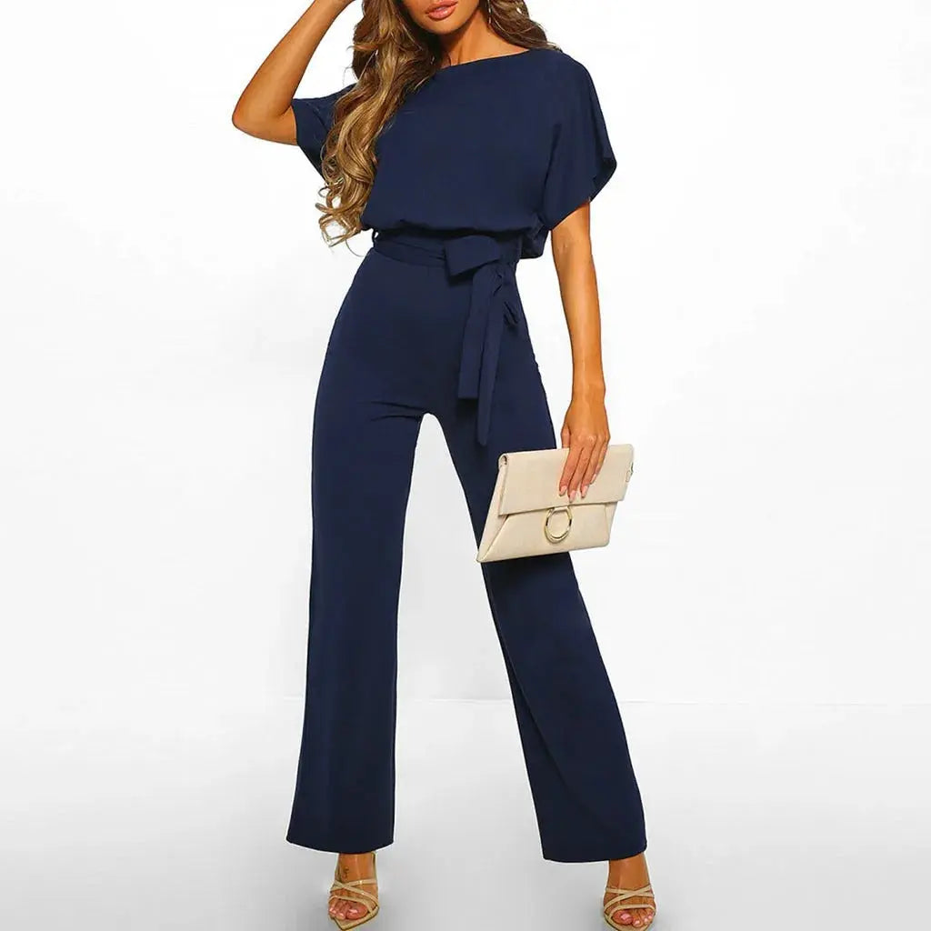 elara elegant women's jumpsuit with ruffle sleeves for versatile style