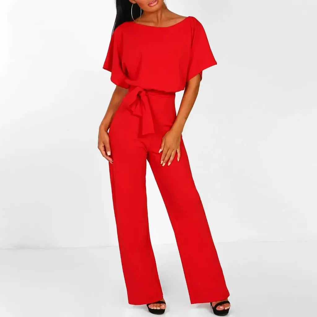 elara elegant women's jumpsuit with ruffle sleeves for versatile style