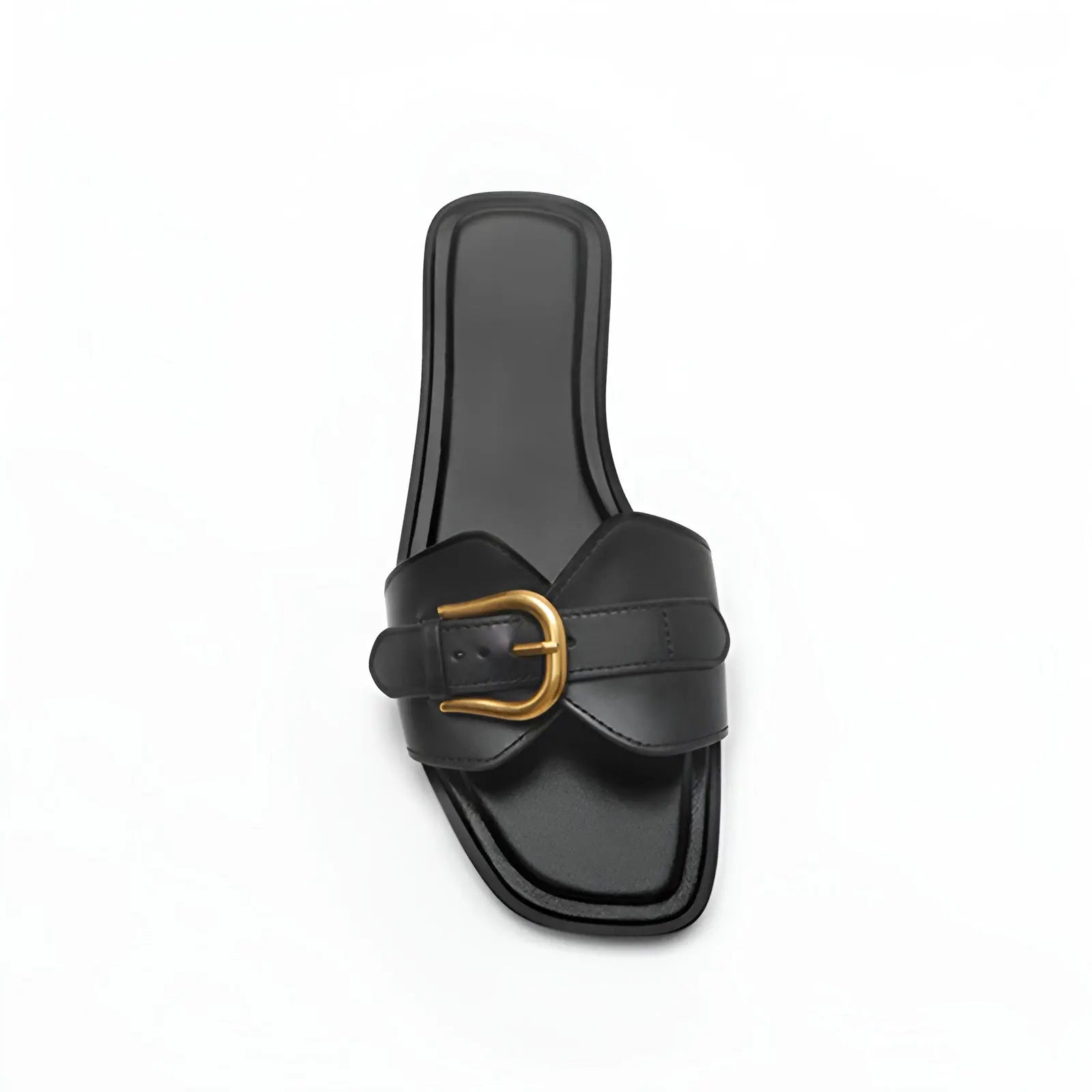 aurelle leather sandals with gold plated buckle for stylish summer outings