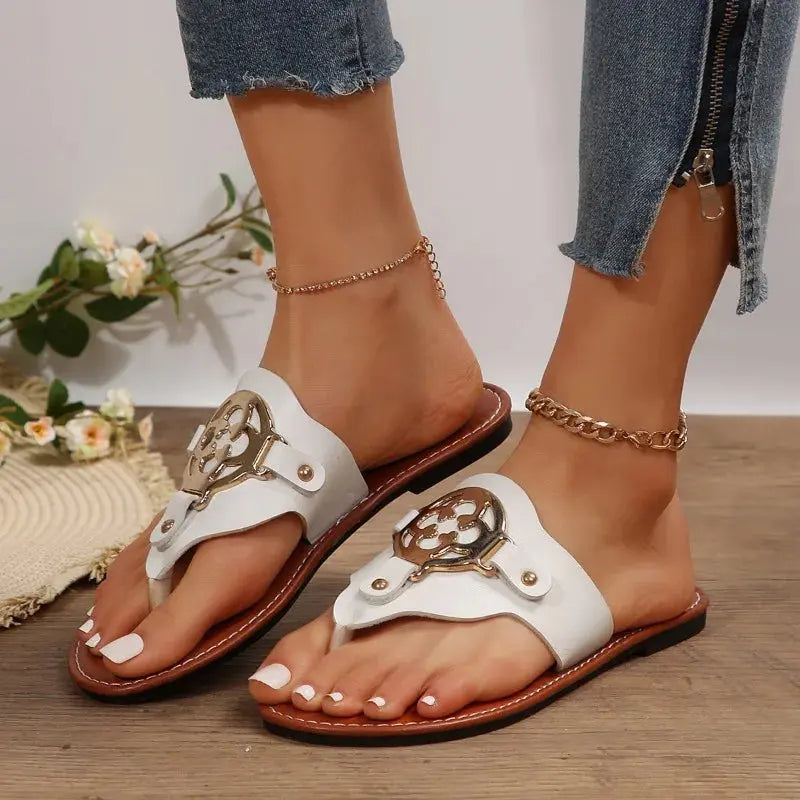 calista strappy flat sandals with cushioned footbed for summer outings